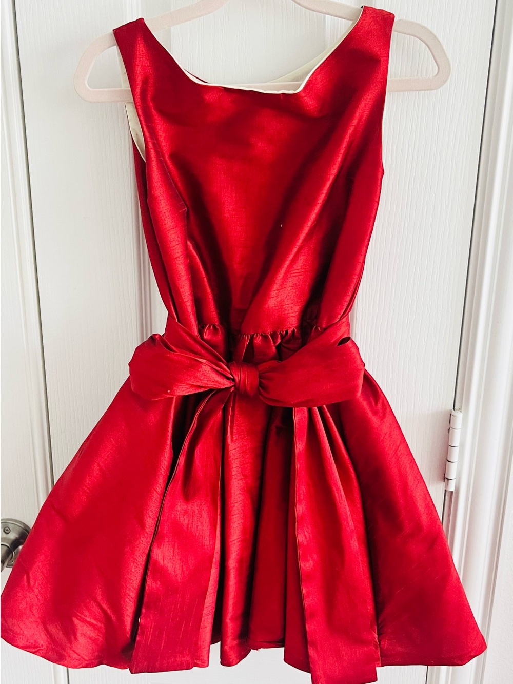 Chasing Fireflies Red Satin Bow Party Dress